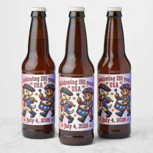 Rótulo Para Garrafa De Cerveja EUA 250º Aniversário de Souvenir - Patriótico