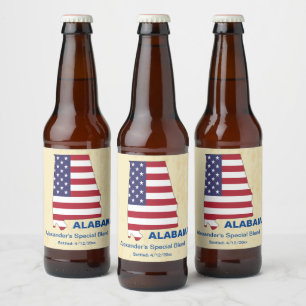 RÓTULO PARA GARRAFA DE CERVEJA EXCELENTE USA ALABAMA STATE MONOGRAM