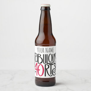 Rótulo Para Garrafa De Cerveja Fabuloso a 40 vermelho