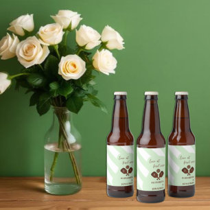 Rótulo Para Garrafa De Cerveja Faixas de Pickleball Elegante Casamento