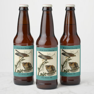 Rótulo Para Garrafa De Cerveja Falcão de ombros vermelhos - Aves da América de Au