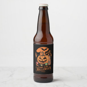 Rótulo Para Garrafa De Cerveja Fall Fall Spooky do Halloween Retro Halloween