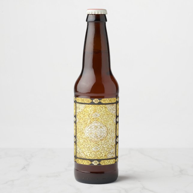 Rótulo Para Garrafa De Cerveja Falln Sagrado Dourado (Frente)