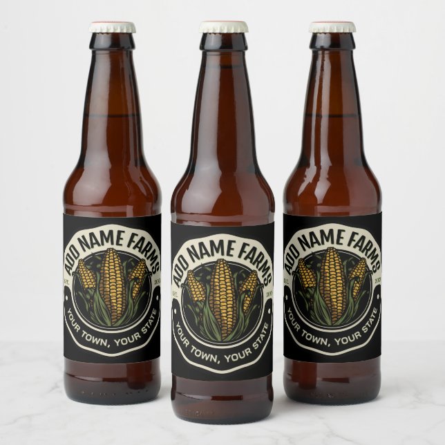 Rótulo Para Garrafa De Cerveja Farmer de Fazenda de Milho Doce (Garrafas)