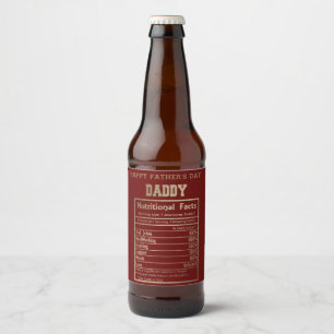 Rótulo Para Garrafa De Cerveja Fatos nutricionais do pai garrafa de cerveja de di