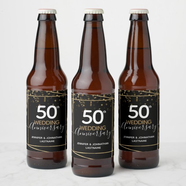Rótulo Para Garrafa De Cerveja Favor da Fronteira Dourada do 50º Aniversário (Garrafas)