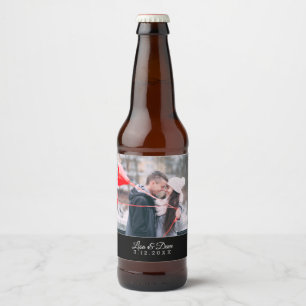 Rótulo Para Garrafa De Cerveja Favor de Casamento de Modelo de Foto Simples