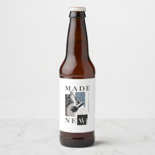 Rótulo Para Garrafa De Cerveja Feito Novo 2 Coríntios 5:17 Batismo de Pomba Bruta