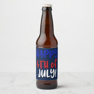 Rótulo Para Garrafa De Cerveja Feliz 4 de julho! Patriótico