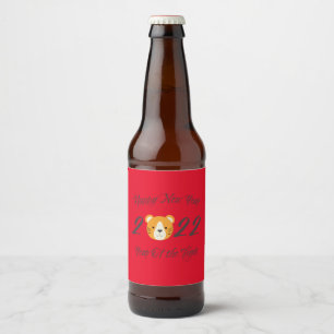 Rótulo Para Garrafa De Cerveja feliz ano novo 2022 Ano do Tigre