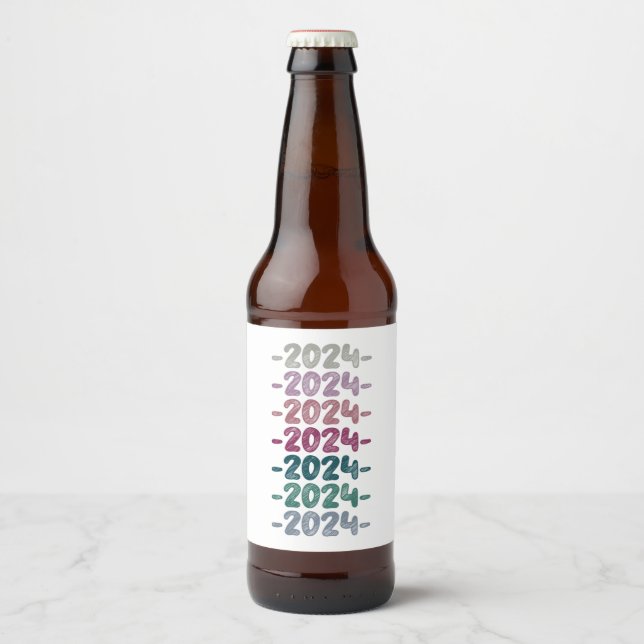 Rótulo Para Garrafa De Cerveja Feliz ano novo engraçado 2024 (Frente)