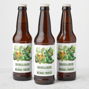 Rótulo Para Garrafa De Cerveja Feliz Dia de São Patrício de Aniversário de Cervej