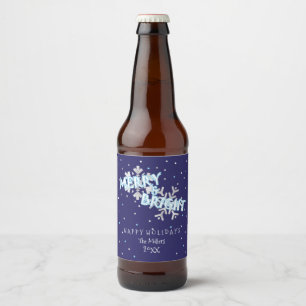 Rótulo Para Garrafa De Cerveja Feliz e Brilho, Feriado