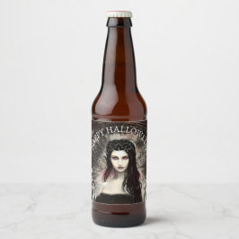 Rótulo Para Garrafa De Cerveja Feliz Halloween Steampunk Gothic Fallen Angel