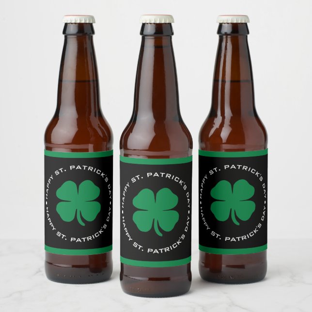 Rótulo Para Garrafa De Cerveja Feliz Rua do Dia de Patrick Shamrock Lucky Charm (Garrafas)