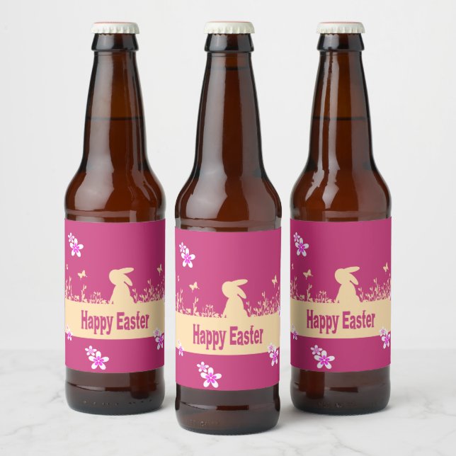 Rótulo Para Garrafa De Cerveja felz pascoa, lebre de sonho (Garrafas)