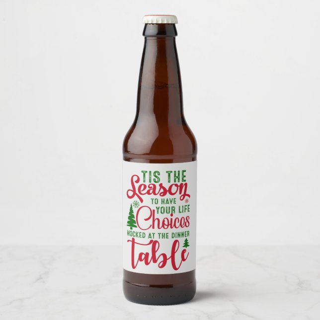 Rótulo Para Garrafa De Cerveja Festa de design de Natal (Frente)