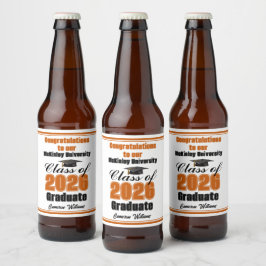 Rótulo Para Garrafa De Cerveja Festa de Formatura da Turma de 2026 Laranja Person