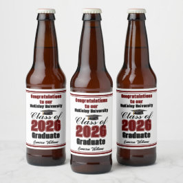 Rótulo Para Garrafa De Cerveja Festa de Formatura da Turma de 2026 Marrom Persona