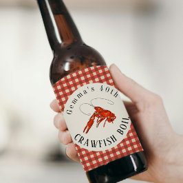 Rótulo Para Garrafa De Cerveja Festa de frutos do mar com lagostim em fervura em 