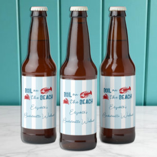 Rótulo Para Garrafa De Cerveja Festa de Solteira com Ensopado de Frutos do Mar