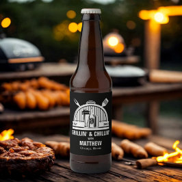Rótulo Para Garrafa De Cerveja Festa de Solteirão com Churrasco e Relaxamento