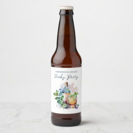 Rótulo Para Garrafa De Cerveja Festa Elegante de Derby com Aquarela