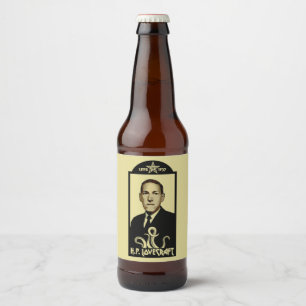 Rótulo Para Garrafa De Cerveja Festival de fã de Lovecraft H.P.