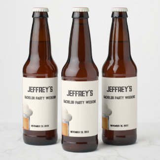 Rótulo Para Garrafa De Cerveja Fim de Semana de Festa de Solteiro com Texto Perso