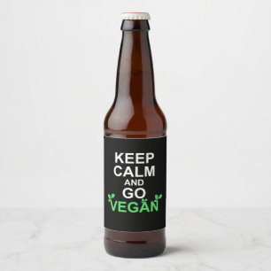 Rótulo Para Garrafa De Cerveja Fique Calmo E Vá Vegan