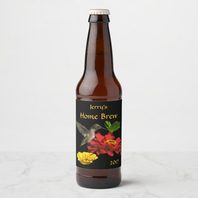 Rótulo Para Garrafa De Cerveja Flor do Jardim Vermelho com o Rótulo de Cerveja de (Frente)