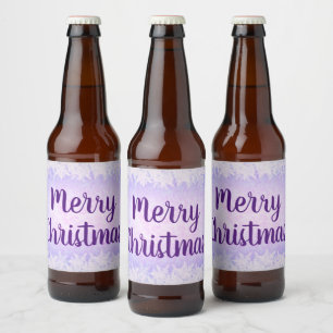 Rótulo Para Garrafa De Cerveja Floresta roxa Feliz Natal