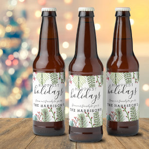 Rótulo Para Garrafa De Cerveja Folia de Feriado Natal Personalizado