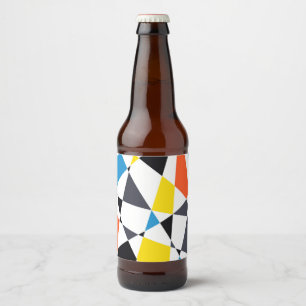 Rótulo Para Garrafa De Cerveja Formas geométricas coloridas, legal, na moda,