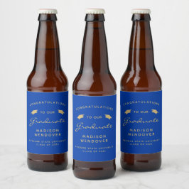 Rótulo Para Garrafa De Cerveja Formatura do Roteiro Azul Dourado 2026 Cap