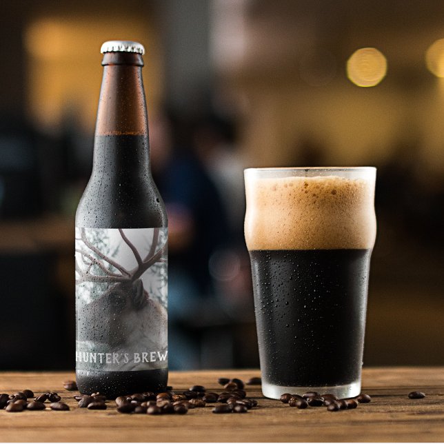 Rótulo Para Garrafa De Cerveja Foto caribenha personalizada (In Situ Glass of Beer)