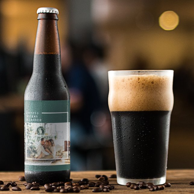 Rótulo Para Garrafa De Cerveja Foto da família moderna | Feliz alegre abençoada | (Criador carregado)