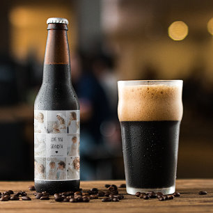 Rótulo Para Garrafa De Cerveja Foto de Colagem Moderna Ama Seu Avô Melhor Presen