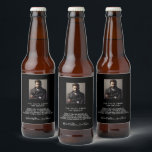 Rótulo Para Garrafa De Cerveja Foto de despedida de solteiro fatos biorpreto<br><div class="desc">Para uma despedida de solteiro divertida. Personalize e adicione sua própria foto do noivo. Adicione seu texto,  fatos divertidos,  a biografia de grupos e adicione seus nomes. Um fundo preto clássico e texto branco.</div>