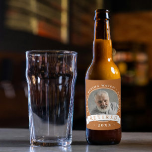 Rótulo Para Garrafa De Cerveja Foto do Avô do Elegante Marrom, Elegante Moderno,