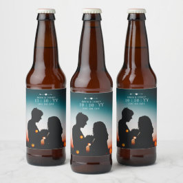 Rótulo Para Garrafa De Cerveja Foto Escura | Salvar a data | Rótulo da cerveja | 