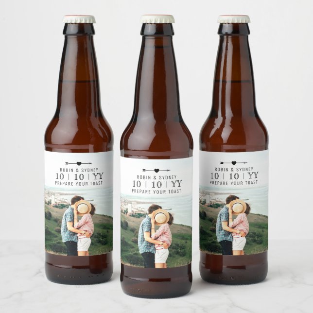 Rótulo Para Garrafa De Cerveja Foto leve | Salvar a data | Rótulo da cerveja (Garrafas)