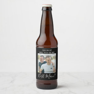 Rótulo Para Garrafa De Cerveja Foto Minimalista Moderna   Você Será Meu Padrinho?