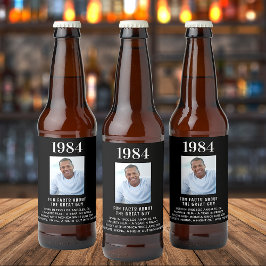 Rótulo Para Garrafa De Cerveja Foto negra de aniversário diversão fatos bienal