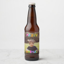 Rótulo Para Garrafa De Cerveja Foto personalizada de festa de diversão animal