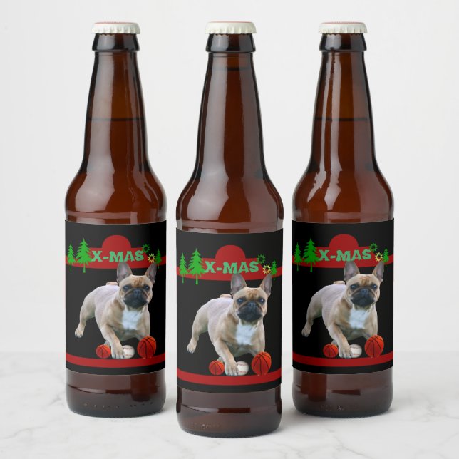 Rótulo Para Garrafa De Cerveja Französische Bulldoggen Christmas french Bulldog (Garrafas)