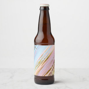 Rótulo Para Garrafa De Cerveja Fundo Rosa Texturizado