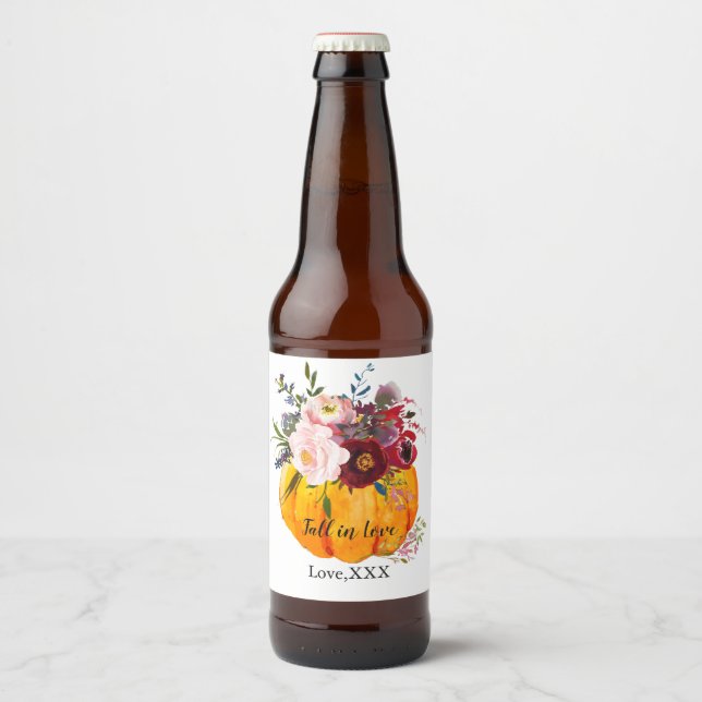 Rótulo Para Garrafa De Cerveja garrafa de vinho Festa de outono, abóbora, outono, (Frente)