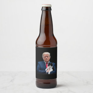 Rótulo Para Garrafa De Cerveja Gato Trump 2024 MAGA Divertido Gato Trump