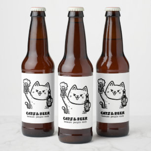 Rótulo Para Garrafa De Cerveja Gatos e cerveja 1